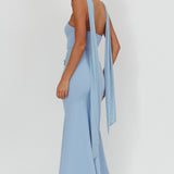 Jeramia Strapless Brooch Maxi Dress Blue
