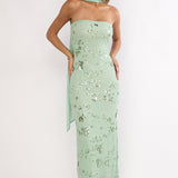 Jeremia Strapless Maxi Dress Sequin Mint