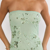 Jeremia Strapless Maxi Dress Sequin Mint