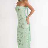 Jeremia Strapless Maxi Dress Sequin Mint