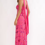 Jeremia Strapless Maxi Dress Sequin Plum