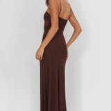 Such A Libra Sheer Bodice Maxi Dress Chocolate