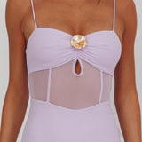 Such A Libra Sheer Bodice Maxi Dress Lilac
