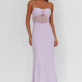 Such A Libra Sheer Bodice Maxi Dress Lilac
