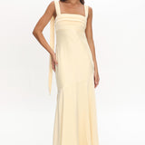 Second Glances Pleat bust Maxi Dress Butter