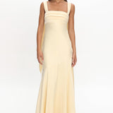 Second Glances Pleat bust Maxi Dress Butter