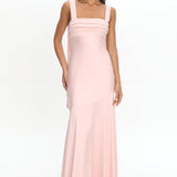 Second Glances Pleat bust Maxi Dress Pink