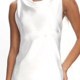 Second Glances Cowl Neck Backless Maxi Dress Oyster
