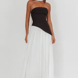 Mariabella Contrast Bodice Maxi Dress Black/White