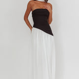 Mariabella Contrast Bodice Maxi Dress Black/White