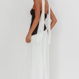 Mariabella Contrast Bodice Maxi Dress Black/White