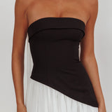 Mariabella Contrast Bodice Maxi Dress Black/White