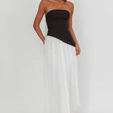 Mariabella Contrast Bodice Maxi Dress Black/White