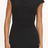 Zarae Cap Sleeve Surplice Back Maxi Dress Black