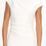 Zarae Cap Sleeve Surplice Back Maxi Dress White