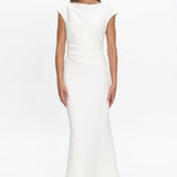 Zarae Cap Sleeve Surplice Back Maxi Dress White