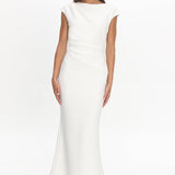 Zarae Cap Sleeve Surplice Back Maxi Dress White