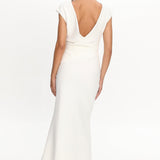 Zarae Cap Sleeve Surplice Back Maxi Dress White