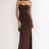 Of The Night Twist Bust Maxi Dress Chocolate