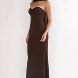 Of The Night Twist Bust Maxi Dress Chocolate