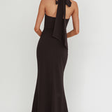 Shellie Square Neckline Halter Maxi Dress Black