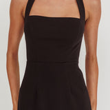 Shellie Square Neckline Halter Maxi Dress Black