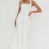 Shellie Square Neckline Halter Maxi Dress White