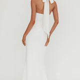 Shellie Square Neckline Halter Maxi Dress White