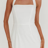 Shellie Square Neckline Halter Maxi Dress White