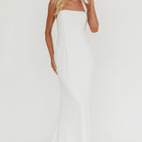 Shellie Square Neckline Halter Maxi Dress White