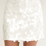 Il Mare Sequin Mini Skirt White