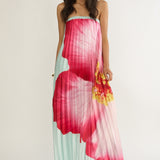 Lauriella Strapless Accordion Pleat Maxi Dress Hibiscus Mint