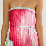 Lauriella Strapless Accordion Pleat Maxi Dress Hibiscus Mint
