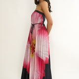 Lauriella Strapless Accordion Pleat Maxi Dress Hibiscus Black