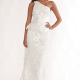 Kairi One-Shoulder Sash Maxi Dress White