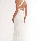 Kairi One-Shoulder Sash Maxi Dress White