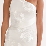Kairi One-Shoulder Sash Maxi Dress White
