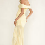 Kiarna Off-Shoulder Mesh Maxi Dress Butter