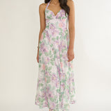 Florent Sweetheart Halterneck Maxi Dress Lace Lilac
