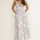 Florent Sweetheart Halterneck Maxi Dress Lace Lilac