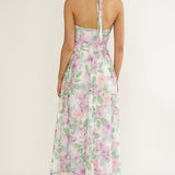 Florent Sweetheart Halterneck Maxi Dress Lace Lilac