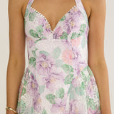 Florent Sweetheart Halterneck Maxi Dress Lace Lilac