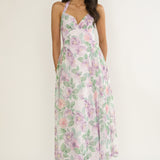 Florent Sweetheart Halterneck Maxi Dress Lace Lilac