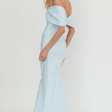 Fairytales Off-Shoulder Jacquard Maxi Dress Blue