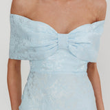 Fairytales Off-Shoulder Jacquard Maxi Dress Blue