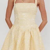 Serrah Halter Mini Dress Jacquard Butter
