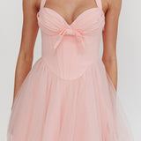 Princessa Sweetheart Neckline Halter Mini Dress Pink