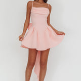 Wilder Oversized Back Bow Mini Dress Pink