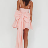 Wilder Oversized Back Bow Mini Dress Pink