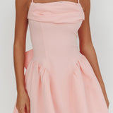 Wilder Oversized Back Bow Mini Dress Pink